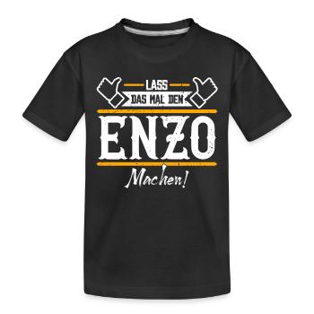 Enzo Geschenkidee Geschenk Geburtstag - Kinder Premium Bio T-Shirt - Schwarz - Vorne