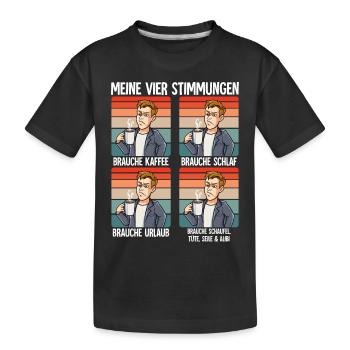 Meine 4 Stimmungen Kaffee Mann - Kinder Premium Bio T-Shirt - Schwarz - Vorne