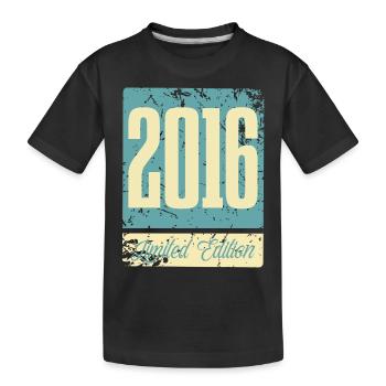 2016 Anniversaire de naissance Année de naissance - T-shirt bio Premium Enfant - noir - Devant