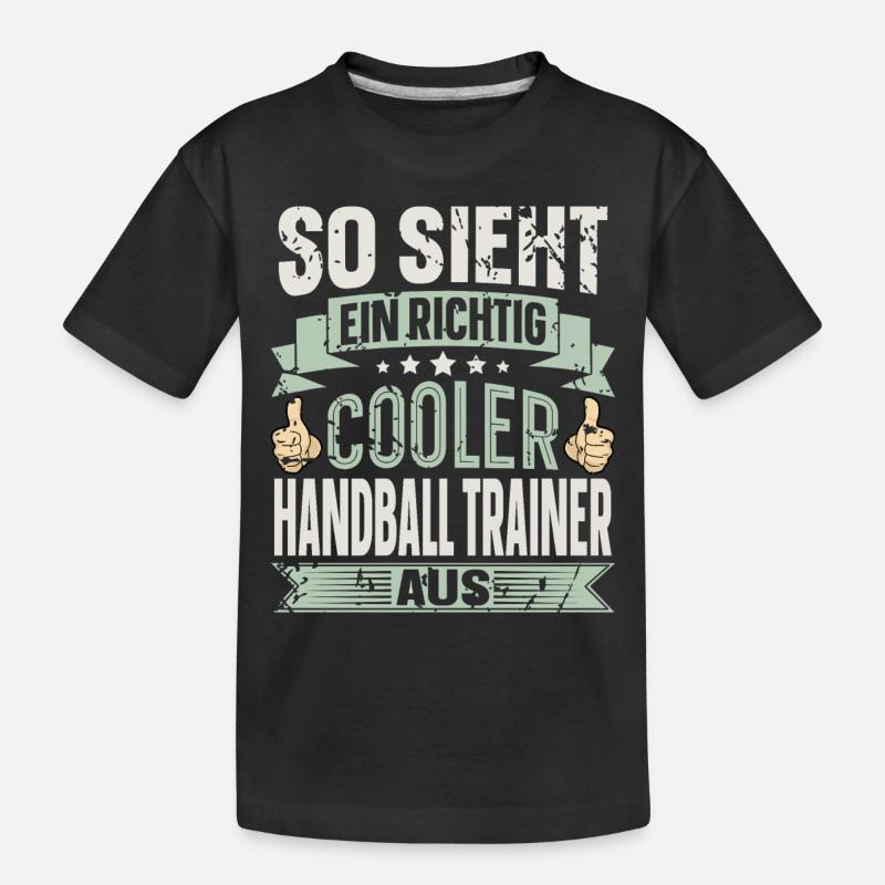 Handballtrainer Handball - Kinder Premium Bio T-Shirt - Schwarz