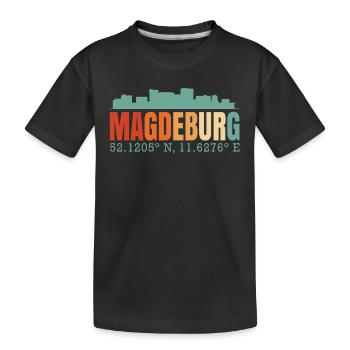 Magdeburg - Kinder Premium Bio T-Shirt - Schwarz - Vorne