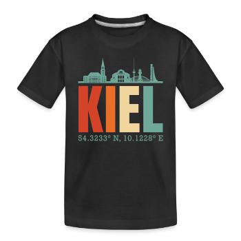 Kiel - Kinder Premium Bio T-Shirt - Schwarz - Vorne