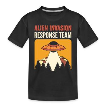 Alien Invasion Response Team Aliens UFO - Kinder Premium Bio T-Shirt - Schwarz - Vorne