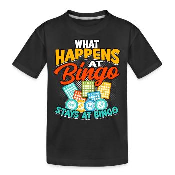 bingo glücksspiel bingospieler oma spiel lotterie - Kinder Premium Bio T-Shirt - Schwarz - Vorne