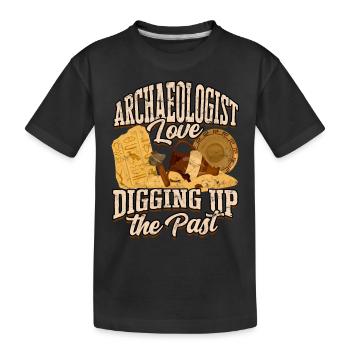 archäologe archäologie geschenk geschenkidee archä - Kinder Premium Bio T-Shirt - Schwarz - Vorne