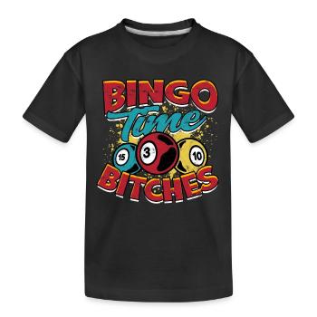 Bingo Jeu Joueur de bingo Grand-mère Loterie de jeu - T-shirt bio Premium Enfant - noir - Devant
