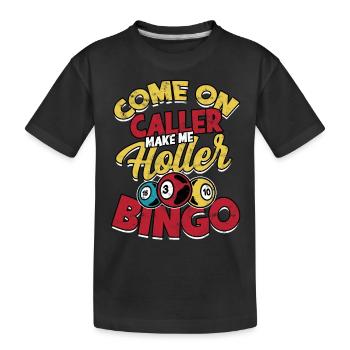 Bingo Jeu Joueur de bingo Grand-mère Loterie de jeu - T-shirt bio Premium Enfant - noir - Devant