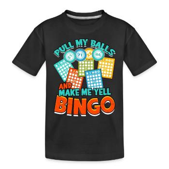Bingo Jeu Joueur de bingo Grand-mère Loterie de jeu - T-shirt bio Premium Enfant - noir - Devant