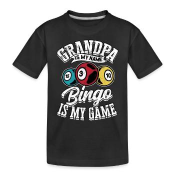 Bingo Jeu Joueur de bingo Grand-mère Loterie de jeu - T-shirt bio Premium Enfant - noir - Devant