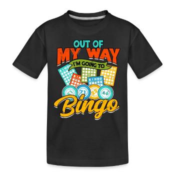 Bingo Jeu Joueur de bingo Grand-mère Loterie de jeu - T-shirt bio Premium Enfant - noir - Devant