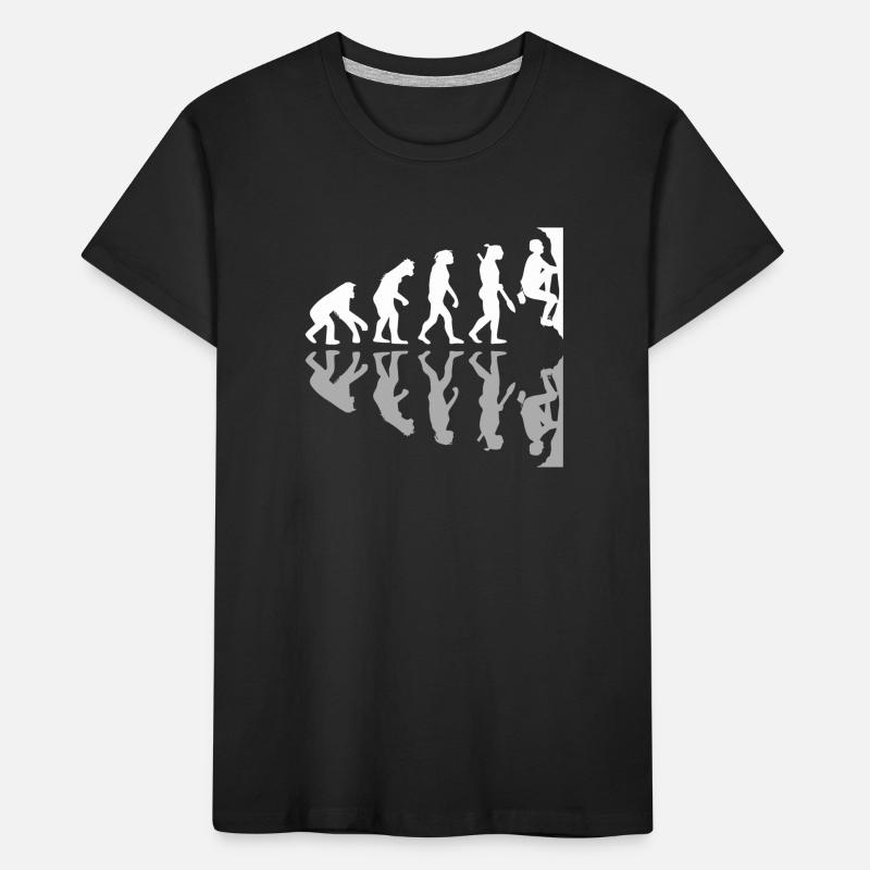 Human Evolution Funny Bouldering Climber Boulder Kinder Premium Bio T-Shirt
