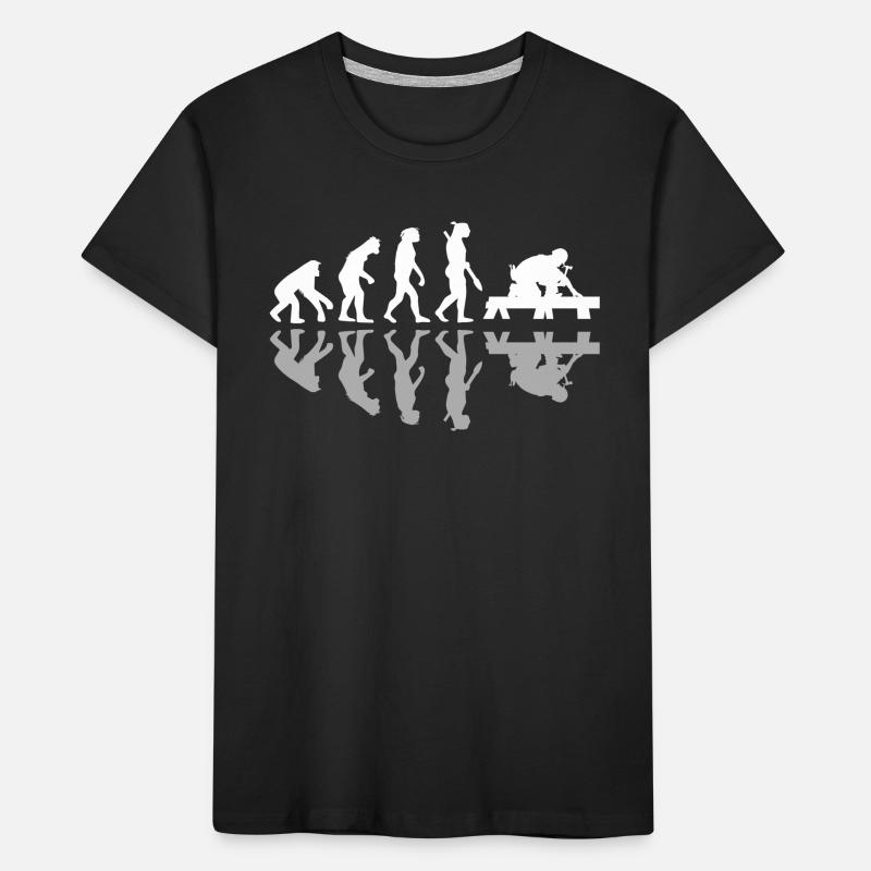 Human Evolution Carpenter Woodworkers Woodworking Kids' Premium Organic T-Shirt