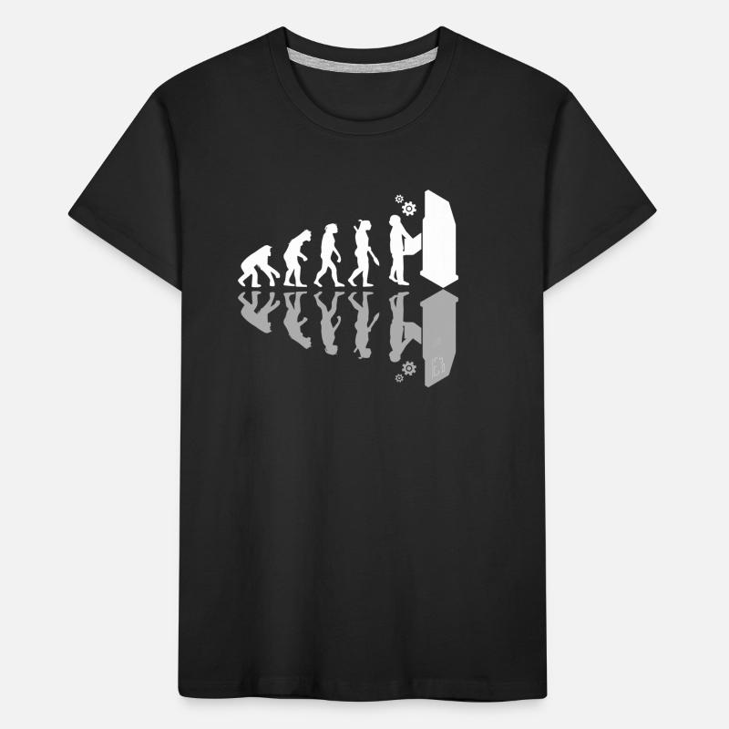 CNC Machine Operator Human Evolution Machinist Kinder Premium Bio T-Shirt