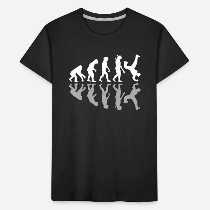 Breakdancing Human Evolution Dancer Breakdance Kinder Premium Bio T-Shirt