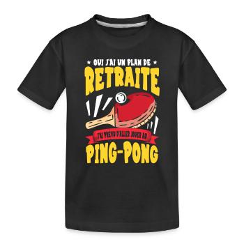 Joueur De Ping Pong - T-shirt bio Premium Enfant - noir - Devant