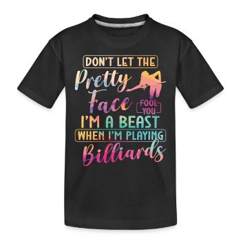 Billiards Pool Player Ball Girl - Kids' Premium Organic T-Shirt - black - Front