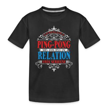 Joueur de ping-pong - T-shirt bio Premium Enfant - noir - Devant