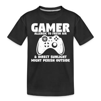 Jeux vidéo amusants allergiques aux jeux de lumière du soleil - T-shirt bio Premium Enfant - noir - Devant