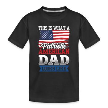 So Sieht Patriotischer Amerikanischer Vater Aus - Kinder Premium Bio T-Shirt - Schwarz - Vorne