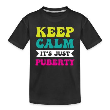Restez calme Seule la puberté a grandi - T-shirt bio Premium Enfant - noir - Devant