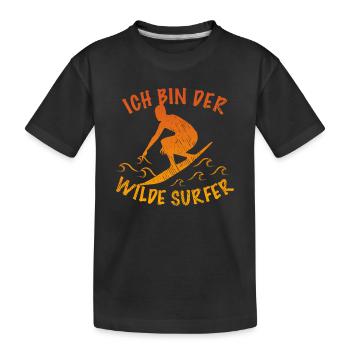 Citation de surf - T-shirt bio Premium Enfant - noir - Devant