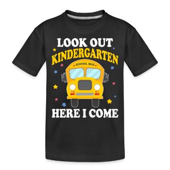 Kindergarten teacher Rainbow colors - Kids' Premium Organic T-Shirt - black - Front