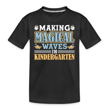 Kindergarten teacher Rainbow colors - Kids' Premium Organic T-Shirt - black - Front
