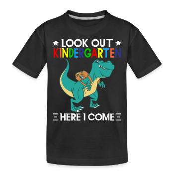 Kindergarten teacher Rainbow colors - Kids' Premium Organic T-Shirt - black - Front