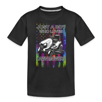 Tonte de pelouse - Entretien de pelouse - Jardinier - Jardinier - T-shirt bio Premium Enfant - noir - Devant