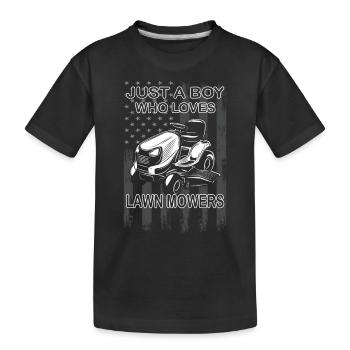 Tonte de pelouse - Entretien de pelouse - Jardinier - Jardinier - T-shirt bio Premium Enfant - noir - Devant