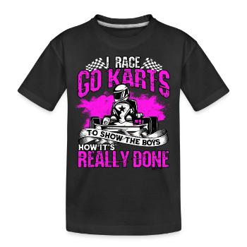 Kart conduite de kart pilotes de course Pilotes de course - T-shirt bio Premium Enfant - noir - Devant