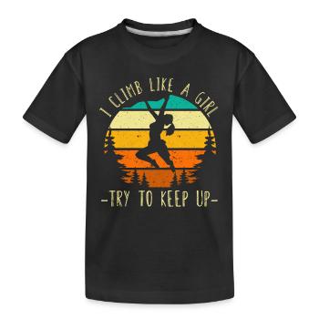 Je grimpe comme une fille Matériel d’alpinisme - T-shirt bio Premium Enfant - noir - Devant