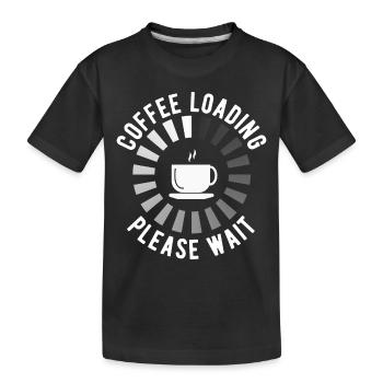 Charger le café s’il vous plaît attendre - T-shirt bio Premium Enfant - noir - Devant