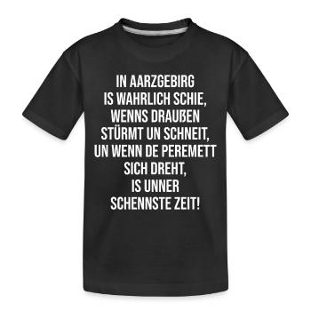 Erzgebirge Sprüche Mundart - Kinder Premium Bio T-Shirt - Schwarz - Vorne