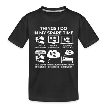 Ce que je fais pendant mon temps libre - Dinosaures - T-shirt bio Premium Enfant - noir - Devant