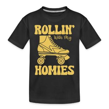 Roller Skating - Rollin avec mes copains - T-shirt bio Premium Enfant - noir - Devant