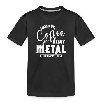 Alimenté par Coffee Heavy Metal et cuss Words - T-shirt bio Premium Enfant - noir - Devant