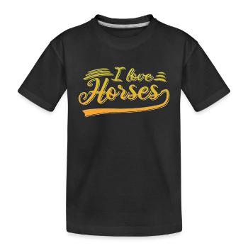 J’aime les chevaux - T-shirt bio Premium Enfant - noir - Devant