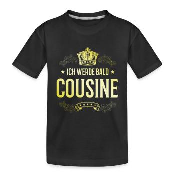 Ich werde Bald Cousine - Kinder Premium Bio T-Shirt - Schwarz - Vorne