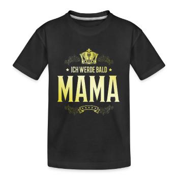 Ich werde Bald Mama - Kinder Premium Bio T-Shirt - Schwarz - Vorne