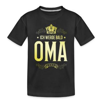 Ich werde Bald Oma - Kinder Premium Bio T-Shirt - Schwarz - Vorne