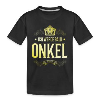 Ich werde Bald Onkel - Kinder Premium Bio T-Shirt - Schwarz - Vorne