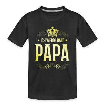 Ich werde Bald Papa - Kinder Premium Bio T-Shirt - Schwarz - Vorne