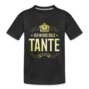 Ich werde Bald Tante - Kinder Premium Bio T-Shirt - Schwarz - Vorne
