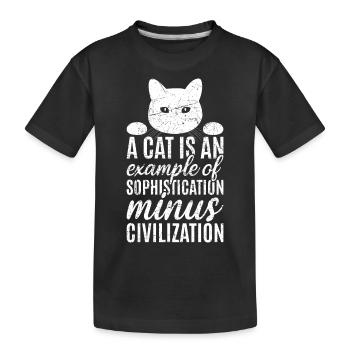 Eine Katze Ist Ein Beispiel Für Raffinesse - Kinder Premium Bio T-Shirt - Schwarz - Vorne