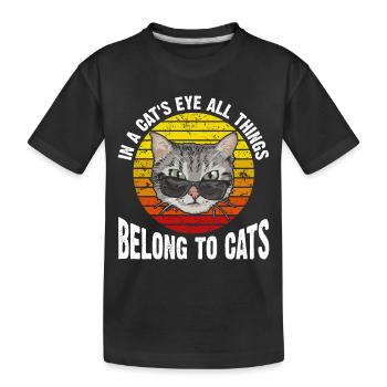 Dans l’œil d’un chat, toutes les choses appartiennent aux chats - T-shirt bio Premium Enfant - noir - Devant