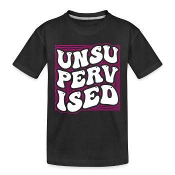 Humour sarcastique sans surveillance - T-shirt bio Premium Enfant - noir - Devant