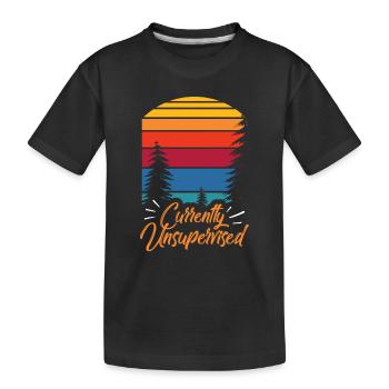 Actuellement non supervisé sarcastiquement non supervisé - T-shirt bio Premium Enfant - noir - Devant