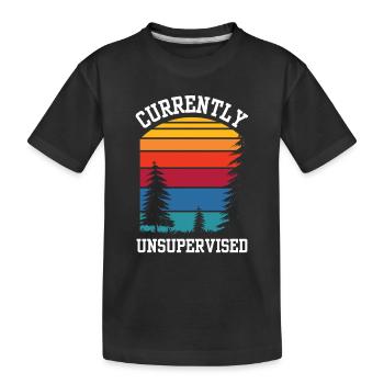 Actuellement non supervisé sarcastiquement non supervisé - T-shirt bio Premium Enfant - noir - Devant