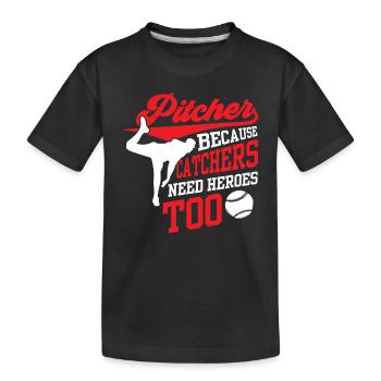 Lanceur parce que les receveurs ont aussi besoin de héros Lanceurs - T-shirt bio Premium Enfant - noir - Devant